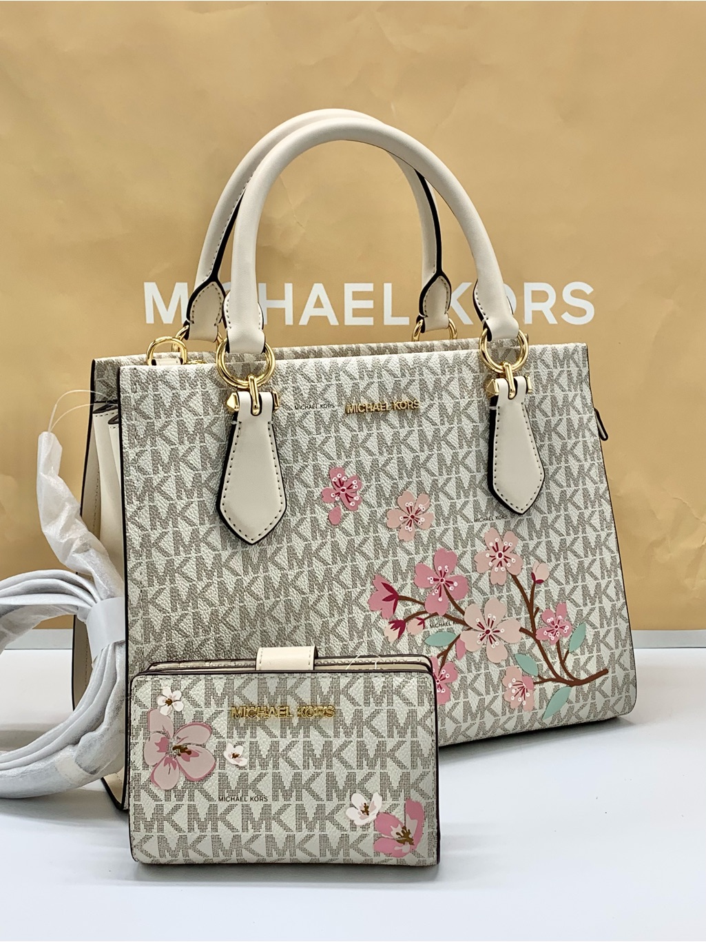 Michael Kors Marilyn Medium Embellished Signature Logo Satchel And Bifold
